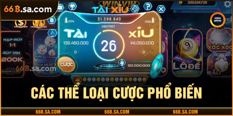 Những loại cược tài và xỉu phổ biến nhất nhà cái