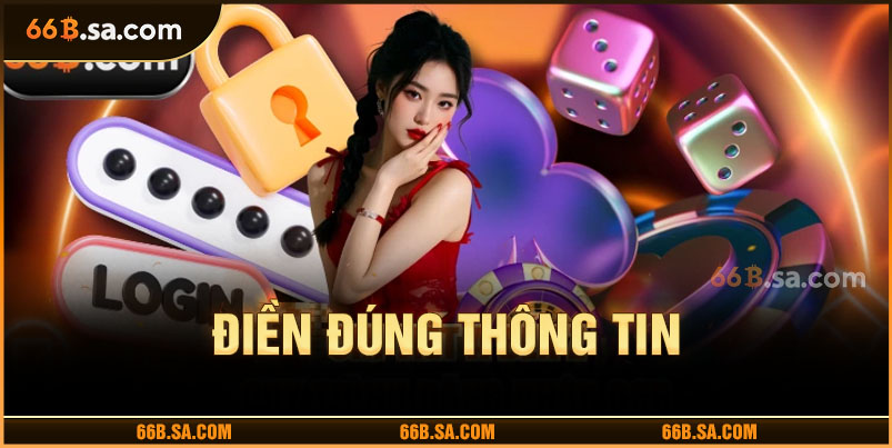 Điền thông tin đăng nhập 66B